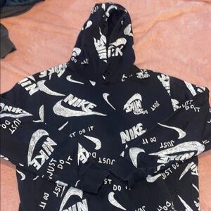 Nike Black and White Logo Hoodie